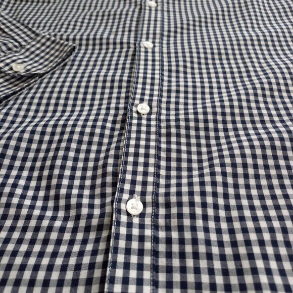 H&M Navy Gingham Men’s Shirt - Long Sleeve Button-Down, Size S - Picture 9 of 12